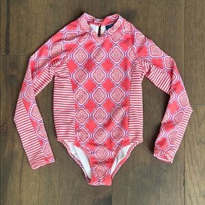 Kids Swim Long Sleeve Rash Guard - Pink Pattern